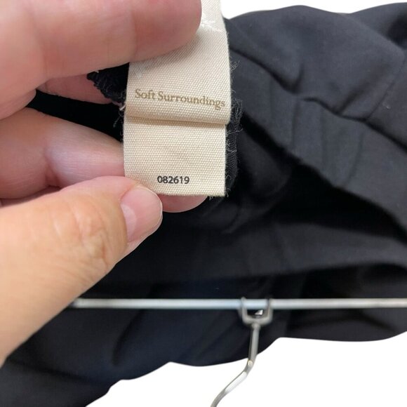 Soft Surroundings Pointe Pants Womens Large Wide Leg Zipper Ankle Black Pull on - Picture 5 of 6